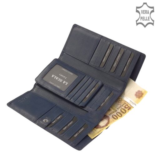 La Scala DN452 kék női bőr pénztárca 