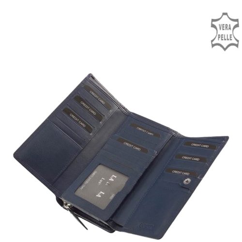 La Scala DN452 kék női bőr pénztárca 