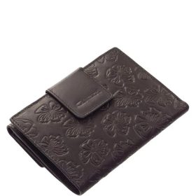  Giultieri SCV 121 fekete virágos bőr női pénztárca