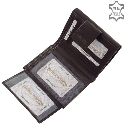  Giultieri SCV 121 fekete virágos bőr női pénztárca