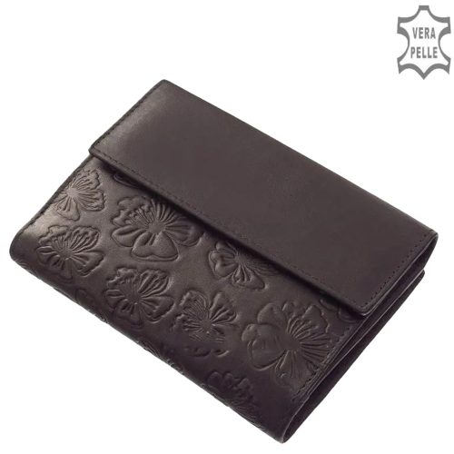  Giultieri SCV 121 fekete virágos bőr női pénztárca