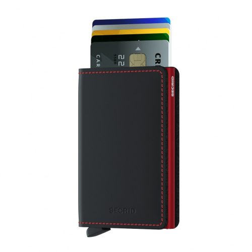 SECRID Slimwallet Matte Fekete-Piros kicsi kártyatartós pénztárca