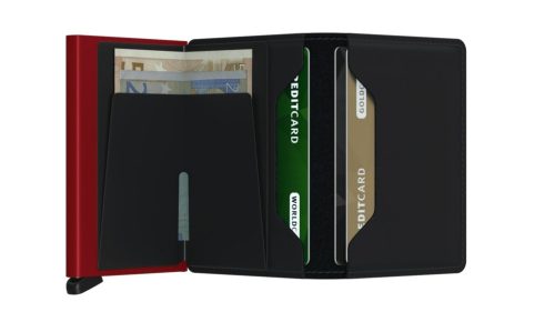 SECRID Slimwallet Matte Fekete-Piros kicsi kártyatartós pénztárca