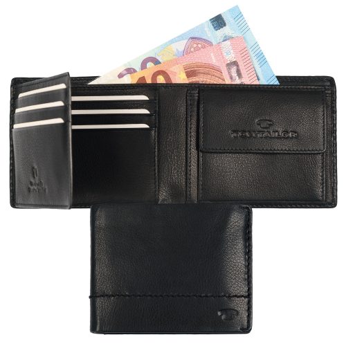 TOM TAILOR 25300-60 Fekete bőr férfi pénztárca