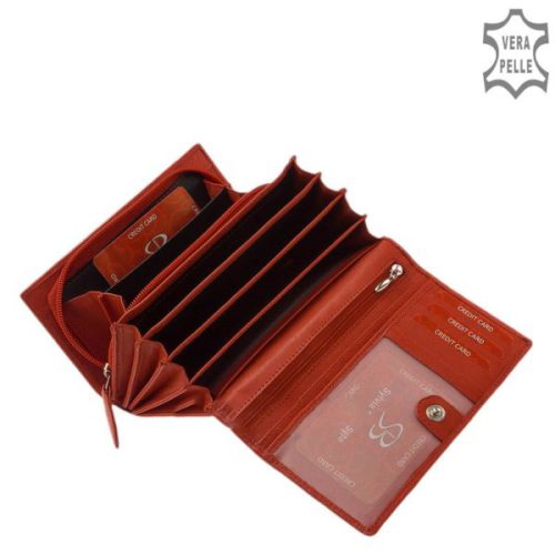  Sylvia Belmonte RO-100 piros virágos bőr pénztárca