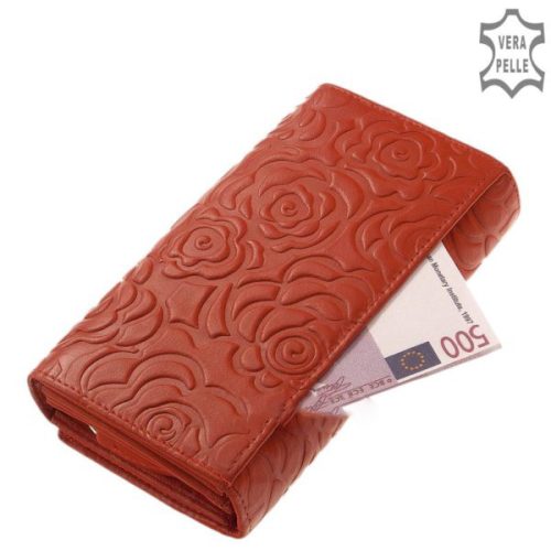  Sylvia Belmonte RO-100 piros virágos bőr pénztárca