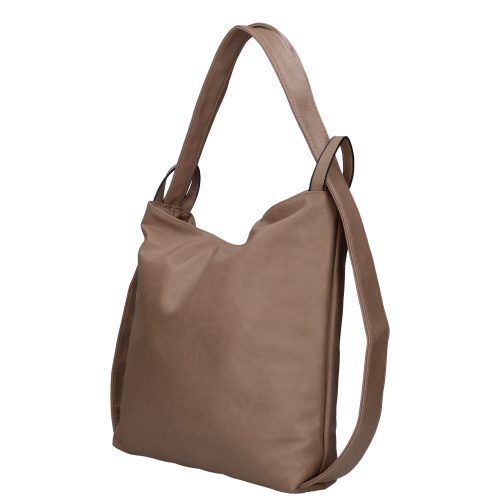 Divatos HB0161 drapp női nagy hátizsák és válltáska