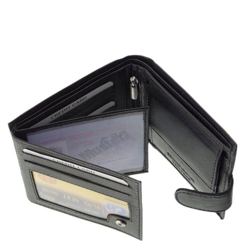 Pénztárca La Scala DBO-08 Fekete bőr férfi