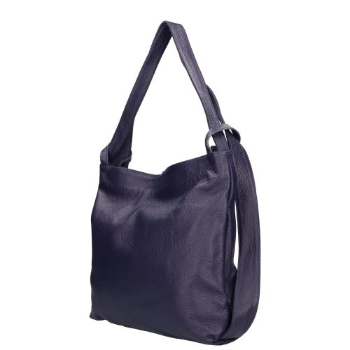 OLASZ BŐR 55551 Fekete női válltáska és hátizsák egyben