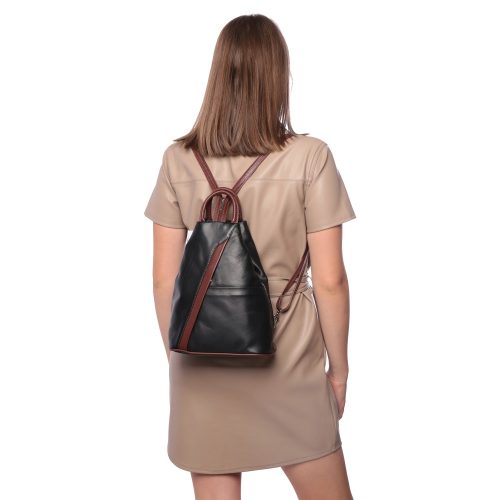 Hátizsák OLASZ BŐR 136 Fekete-barna