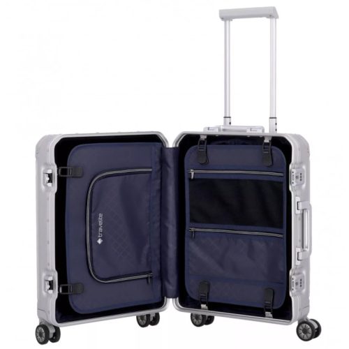Travelite Next S ezüst 4 kerekű kabin méretű bőrönd 