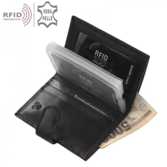Synchrony RG2038 fekete bőr kártyatartó és pénztárca