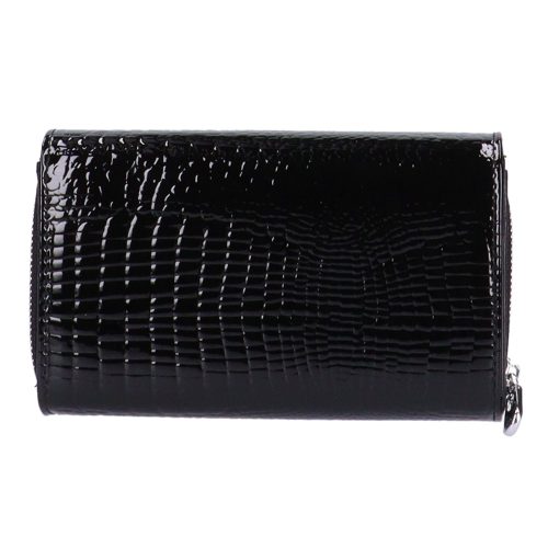 Jennifer Jones 5261-2 fekete elöl kártyatartós lakk bőr női pénztárca