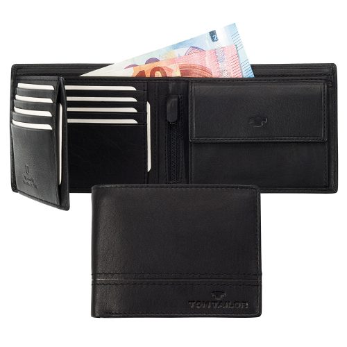 Pénztárca TOM TAILOR 12217-60 Fekete bőr férfi