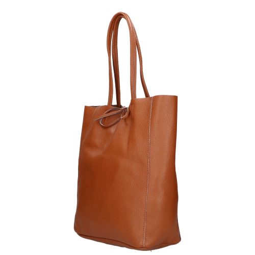 Olasz bőr 5228 Barna shopper kötős női válltáska