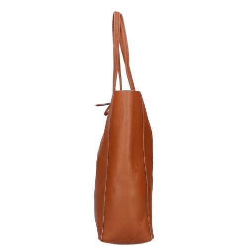 Olasz bőr 5228 Barna shopper kötős női válltáska