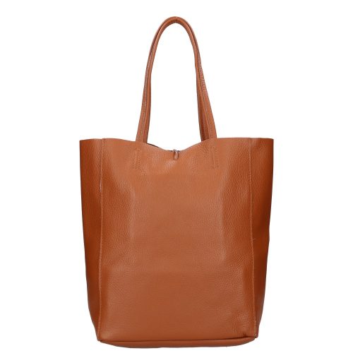Olasz bőr 5228 Barna shopper kötős női válltáska