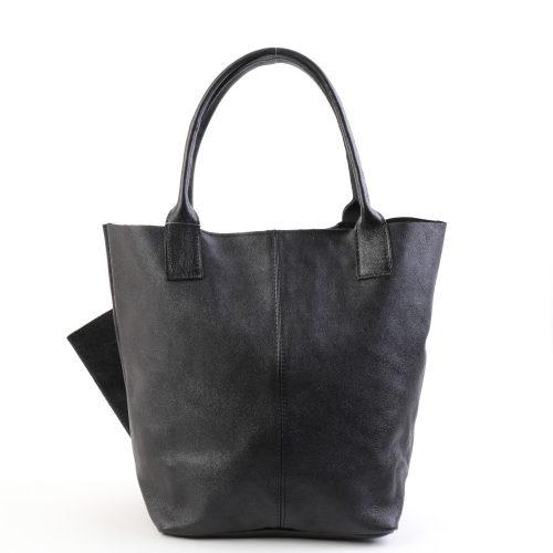 Táska OLASZ BŐR 5230 Fekete fényes női