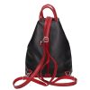 Olasz bőr 1360 fekete piros hátizsák
