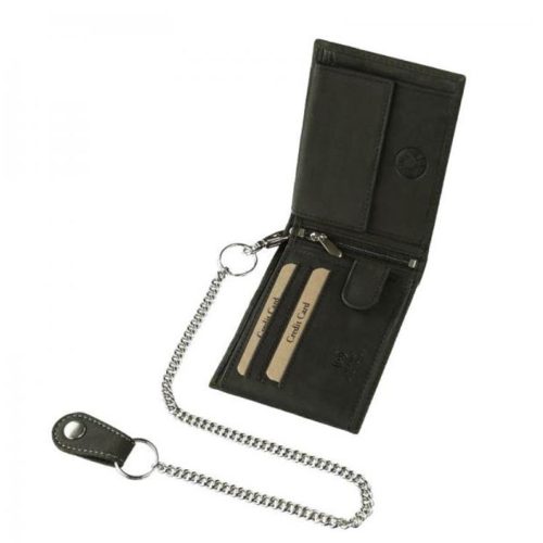 Pénztárca A1MR1021 Fekete bőr férfi motoros