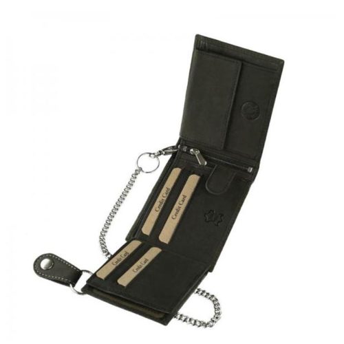 Pénztárca A1MR1021 Fekete bőr férfi motoros