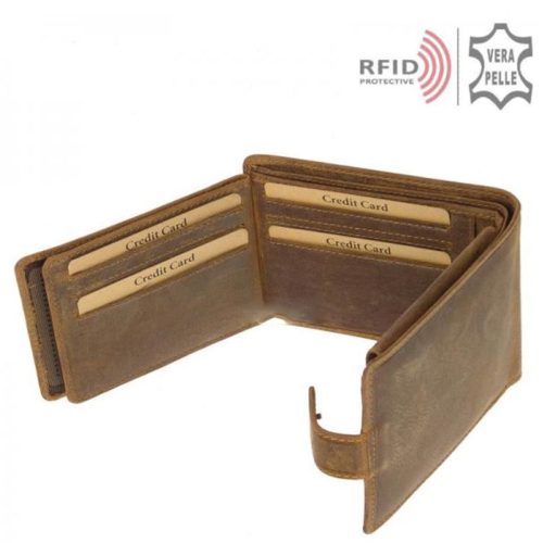 Pénztárca BICR1021/T Barna bőr férfi biciklis