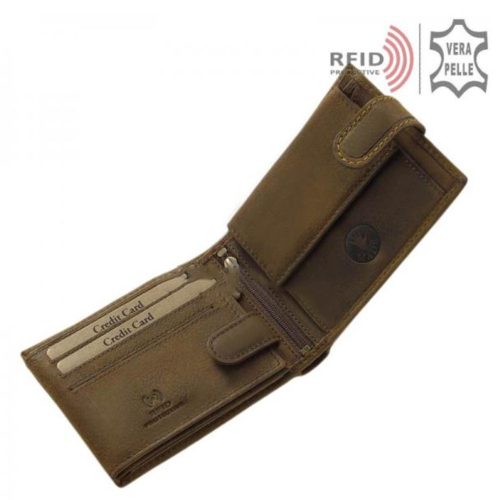 Pénztárca BICR1021/T Barna bőr férfi biciklis