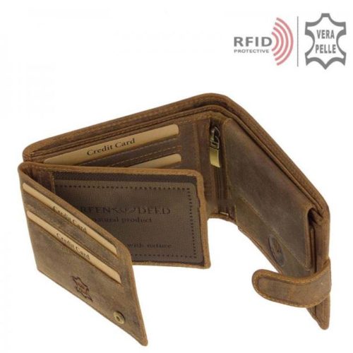 Pénztárca BICR1021/T Barna bőr férfi biciklis