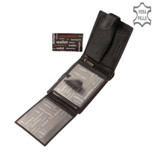 Corvo Bianco SFC6002L/T fekete bőr férfi pénztárca