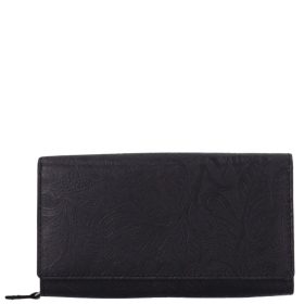  Pénztárca 8674.8.2 Fekete virág női bőr
