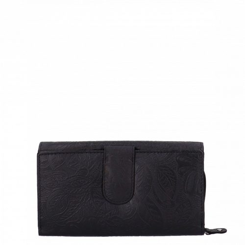  Pénztárca 8674.8.2 Fekete virág női bőr