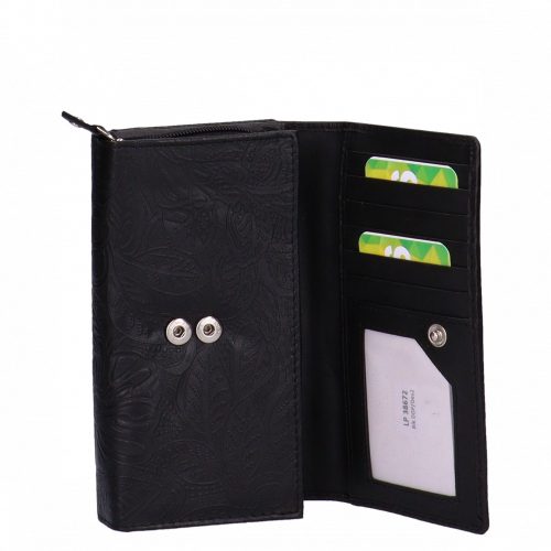  Pénztárca 8674.8.2 Fekete virág női bőr