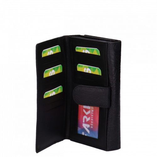  Pénztárca 8674.8.2 Fekete virág női bőr