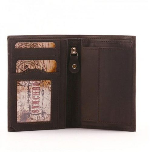 Pénztárca Synchrony  VD 11209 Barna bőr álló