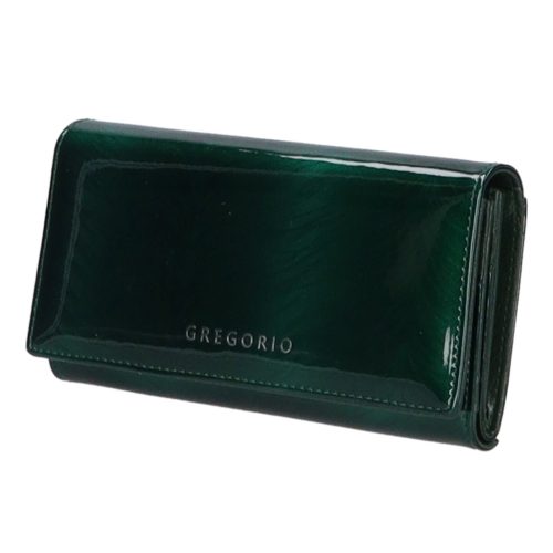 Patrizia FF-102 zöld elöl kártyatartós bőr lakk pénztárca