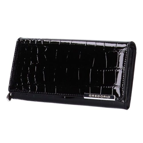 Pénztárca Gregorio BC 106 Fekete lakk bőr