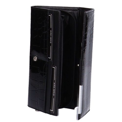 Pénztárca Gregorio BC 106 Fekete lakk bőr