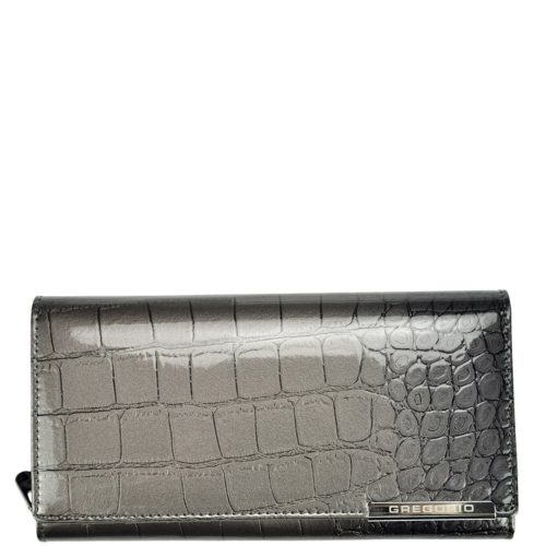 Gregorio BC-106 szürke lakk bőr női pénztárca