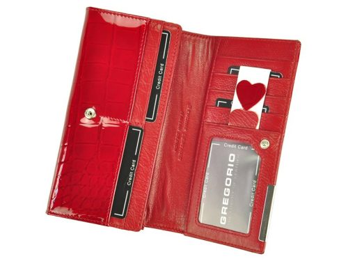 Gregorio BC-106 szürke lakk bőr női pénztárca