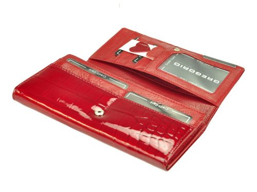 Gregorio BC-106 szürke lakk bőr női pénztárca