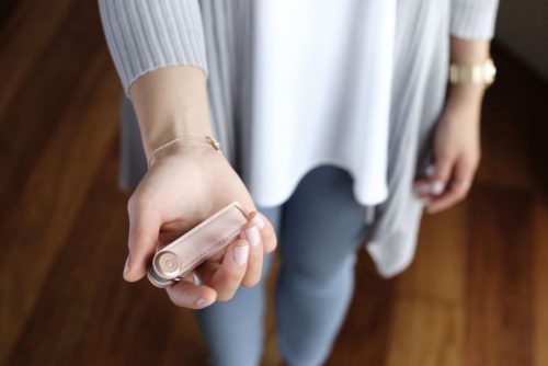 Kulcstartó Orbitkey KEY ORGANISER 2.0 Bk/Rose Gold-Blush bőr
