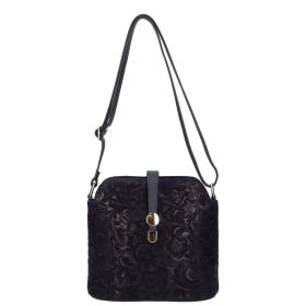 Táska OLASZ BŐR 0600 Kék virág kicsi női