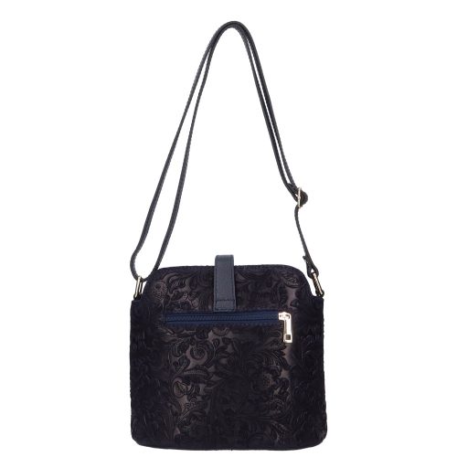 Táska OLASZ BŐR 0600 Kék virág kicsi női