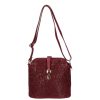 Táska OLASZ BŐR 0600 Bordó virág kicsi női