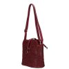 Táska OLASZ BŐR 0600 Bordó virág kicsi női