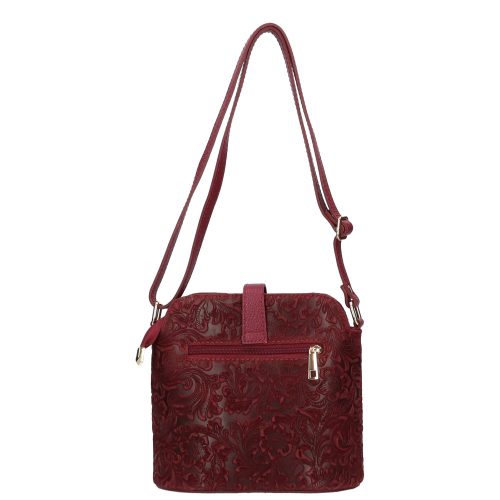 Táska OLASZ BŐR 0600 Bordó virág kicsi női