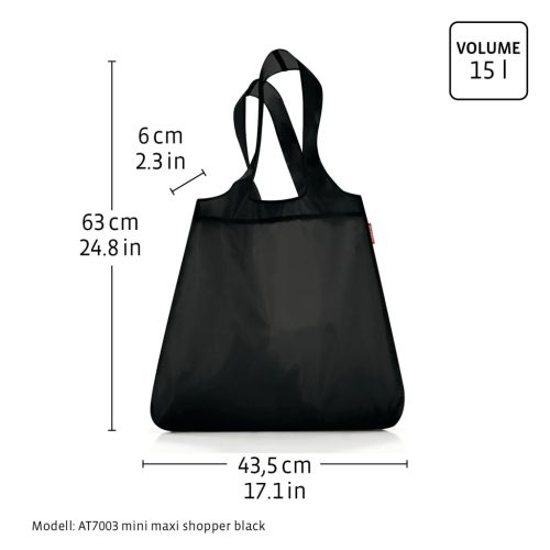 Bevásárló táska REISENTHEL mini maxi shopper Fekete 