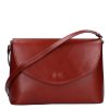 Táska OLASZ BŐR áthajtós Világos Barna