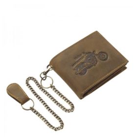 Pénztárca A1MR1021 Barna bőr férfi motoros