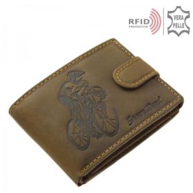 Pénztárca BICR102/T Barna bőr férfi biciklis